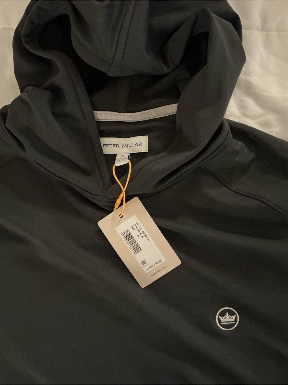 Peter Millar Black Pullover Hoodie Fall ‘26 Release Brand New NWT Medium Style #